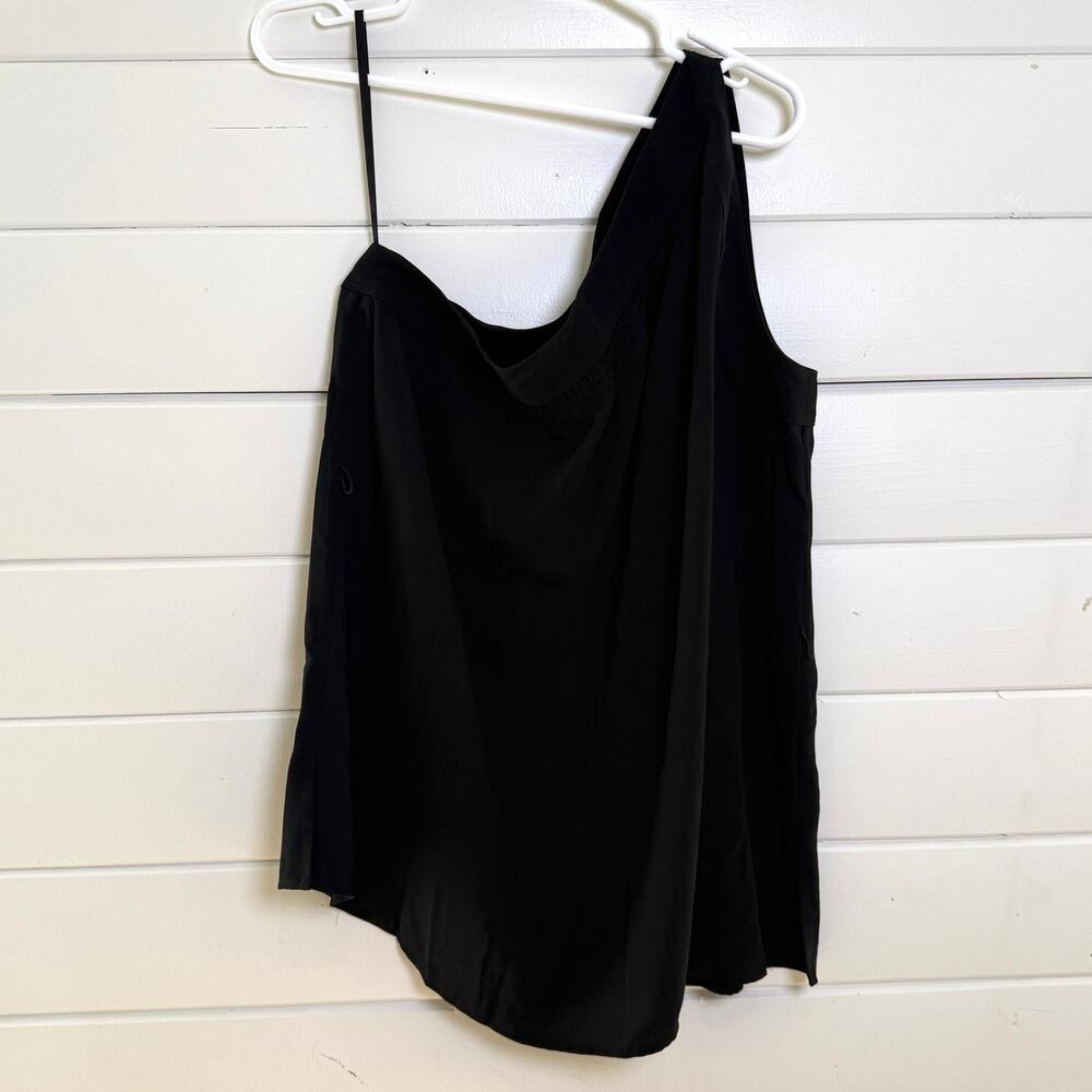 Black Label by Chico's One Shoulder Top Womens 2 Black